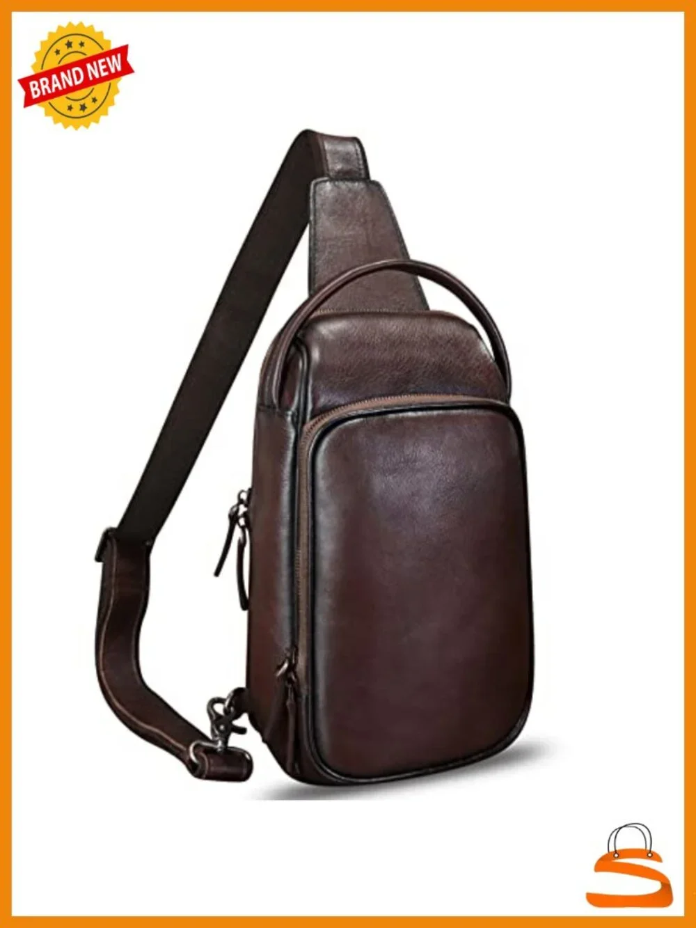 Genuine Leather Sling Bag Crossbody Backpack Handmade Daypack